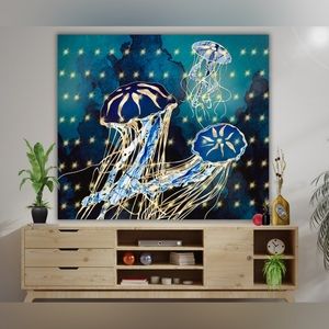 Beach Home Wall Decor Tapestry Wall Hanging Wall Art Framed Canvas diy painting